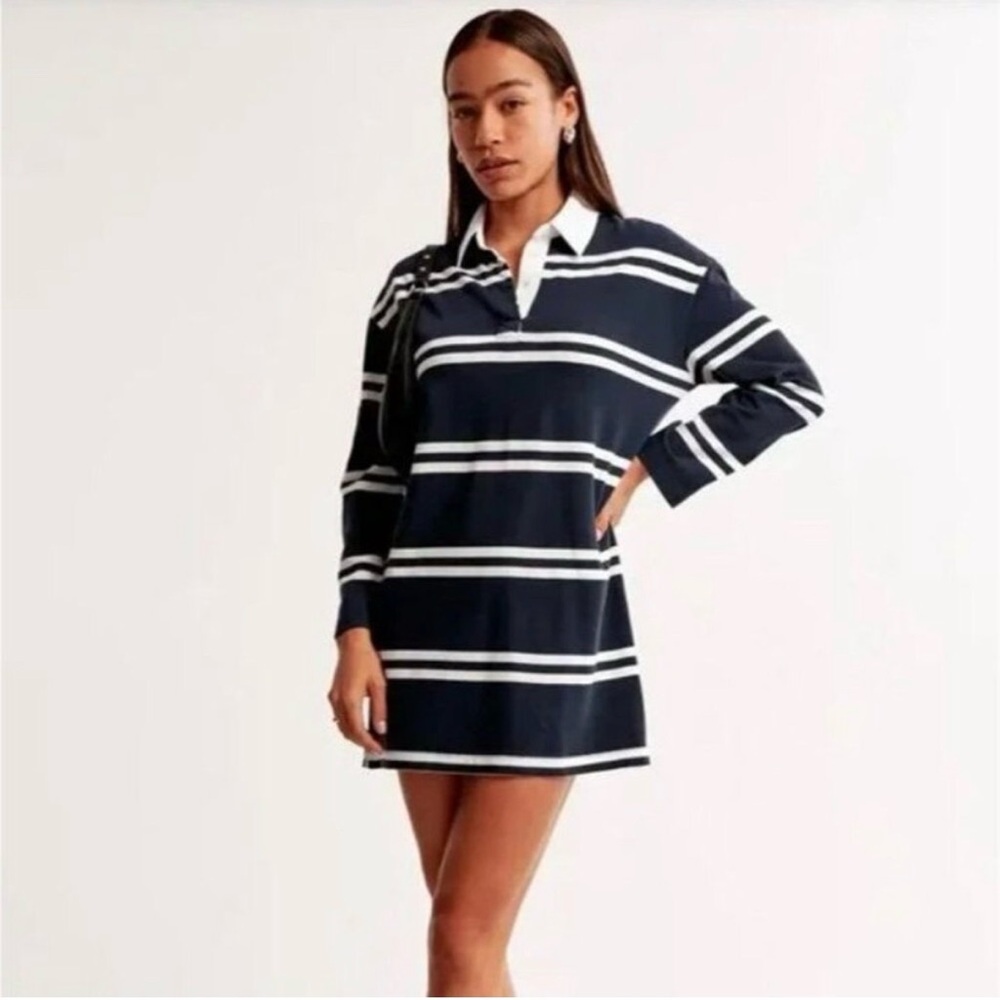 Abercrombie and Fitch striped long sleeve rugby dress